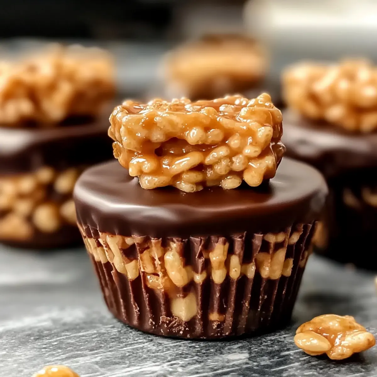 Chocolate Peanut Butter Rice Krispie Cups