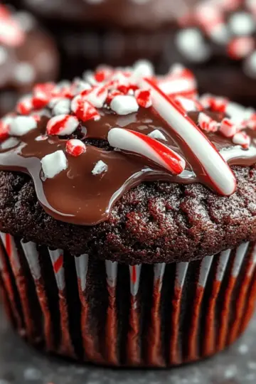 Peppermint Hot Chocolate Muffins