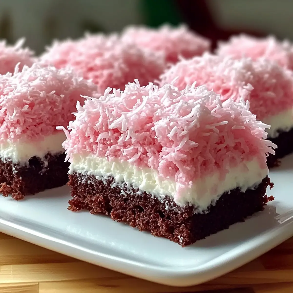 Pink Coconut Snowball Cake Bars