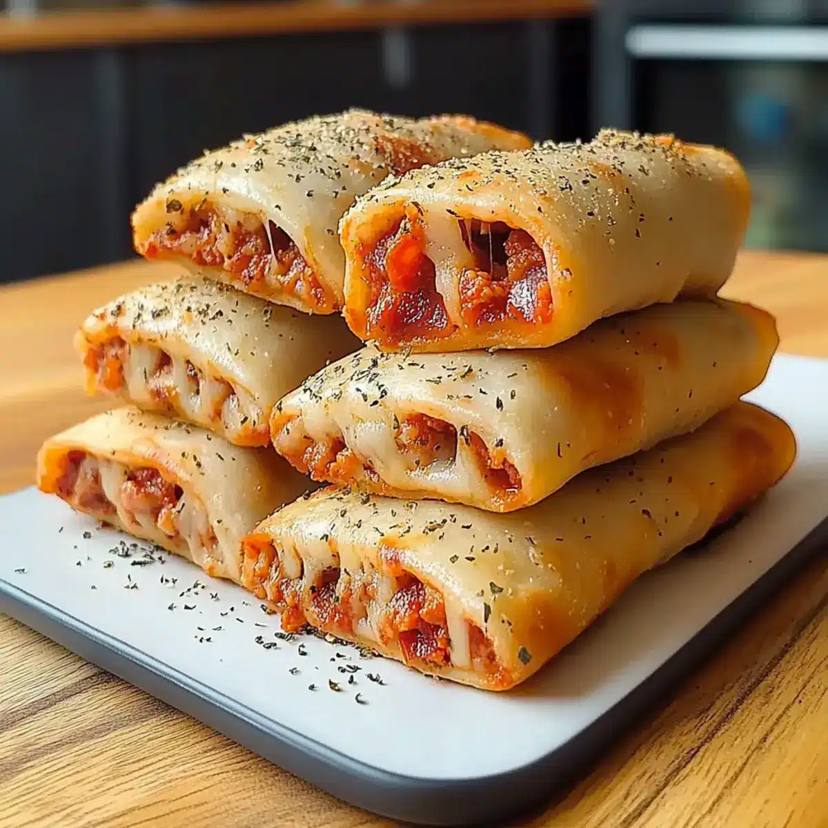 High Protein Pepperoni Pizza Rolls