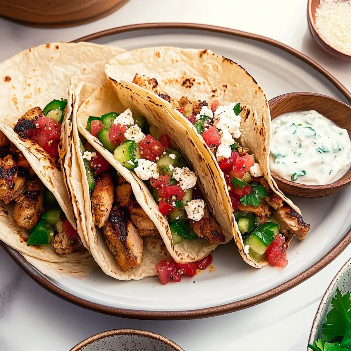 Mediterranean Chicken Tacos