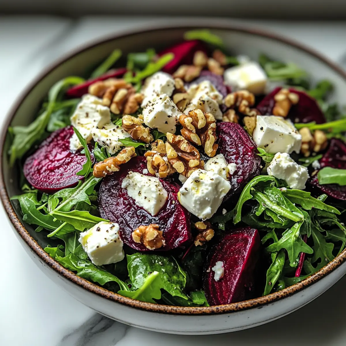 Roasted Beet & Arugula Salad with Feta and Walnuts