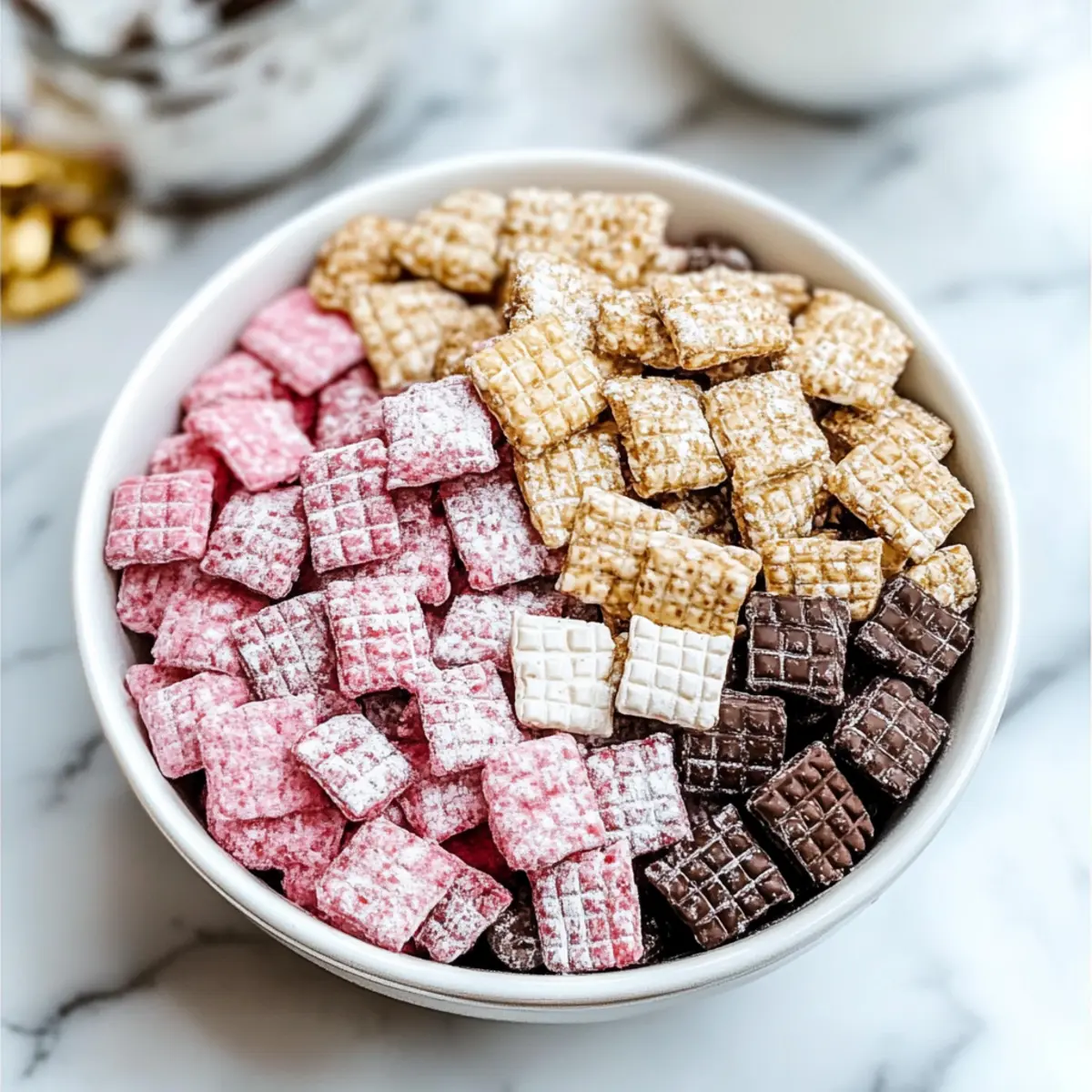 Neapolitan Puppy Chow: Irresistibly Crunchy Three-Way Treat 4 Neapolitan Puppy Chow