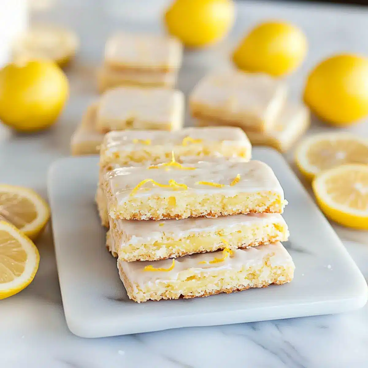 Melt-in-Your-Mouth English Lemon Shortbread Strips 4 English Lemon Shortbread Strips